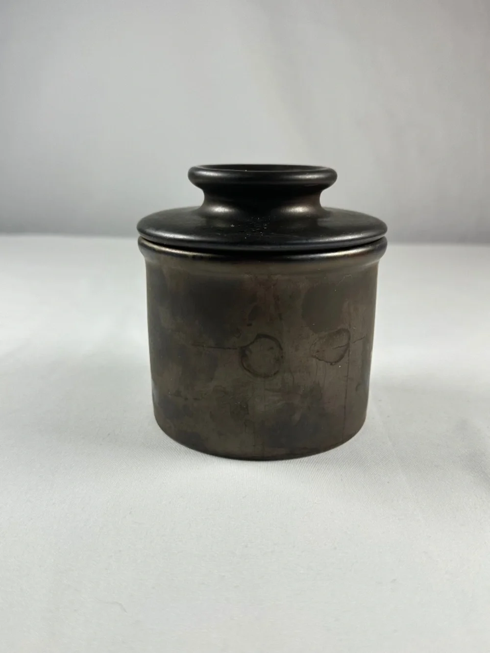 French Butter Bell Metallic Bronze Finish Butter Crock Storage Kitchen Homestead